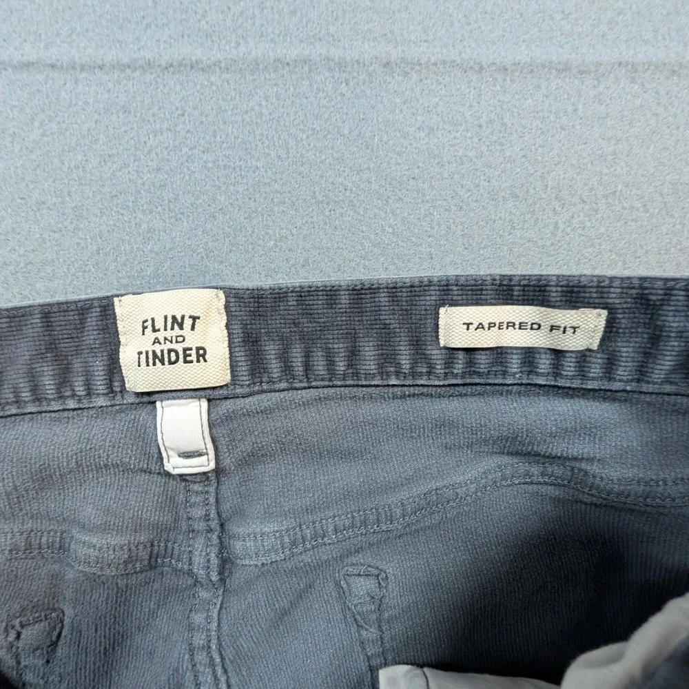 Flint and Tinder Corduroy Pants Mens‎ 32x32 Charcoal Grey Tapered Fit 5-Pocket